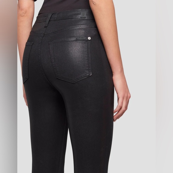 7 For All Mankind - Skinny in coated black jeans with gold buttons. Size 29 - Picture 6 of 6